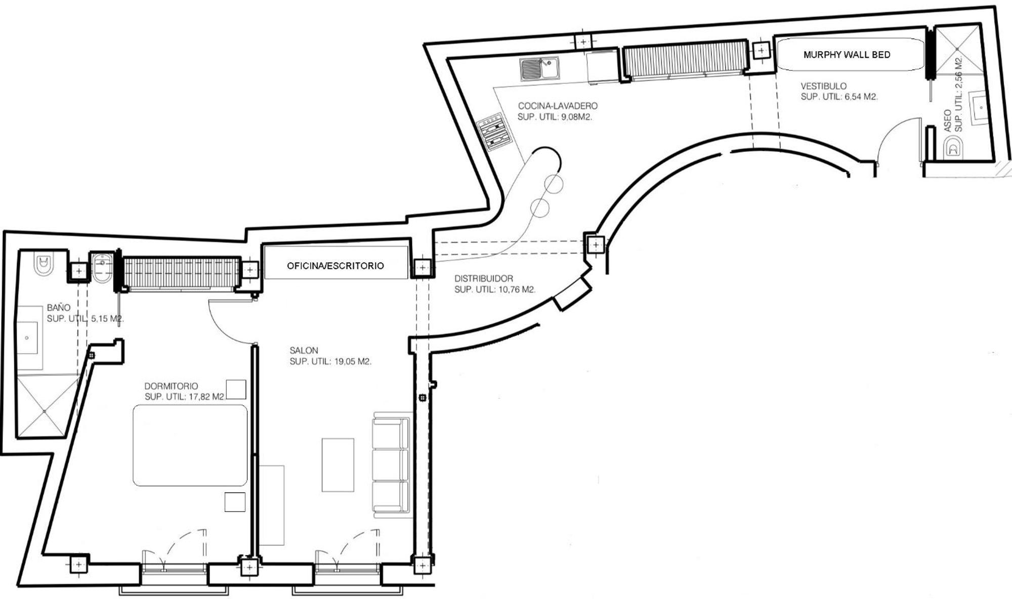 Apartment One Bedroom, Bed, Sofa Bed, Home-office, Modern, Quiet, Fully Equipped, Powerful Ac, 300 Mbps Fibre, Washer And Dryer Malaga